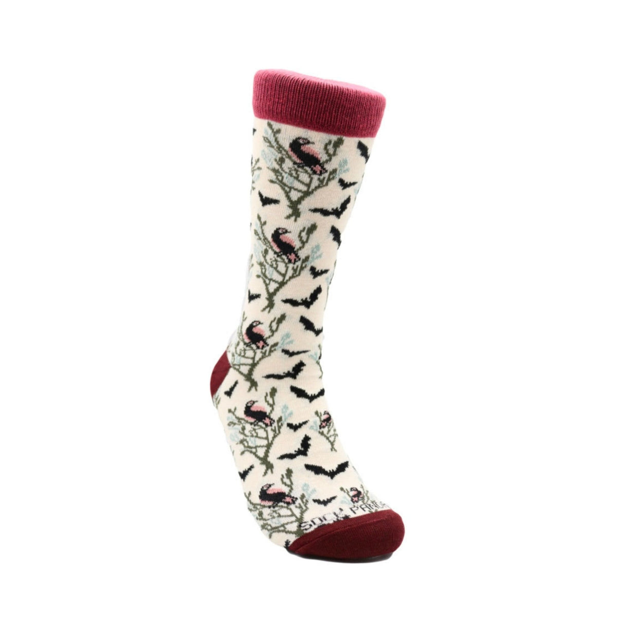 Sophisticated Bat & Birds Socks - (Adult Medium - Women's Shoe Sizes 5-10), Bat and Birds