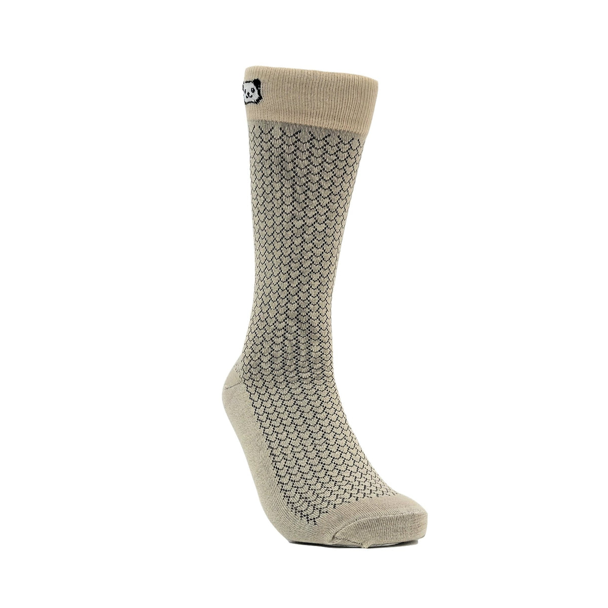 Stylish Khaki with Black Patterned Socks from the Sock Panda (Two Sizes), Khaki-Man