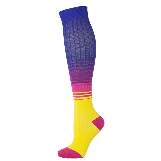 Sunset Gradient Colored Knee High (Compression Socks), SunsetCompMd