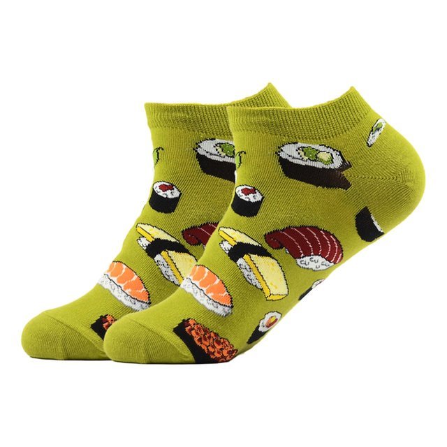 Sushi Ankle Socks from the Sock Panda (Men's & Women's Sizes), Sushi-Ankle-Lg