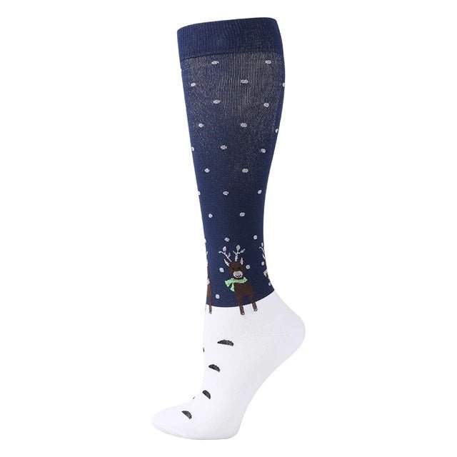 Three Reindeer Knee High (Compression Socks) S/M, Three-ReindeerComp