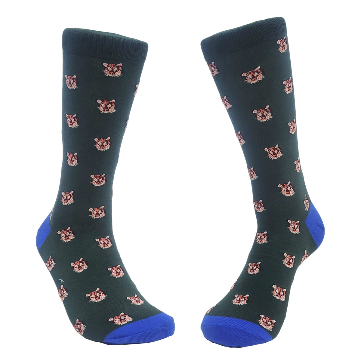 Tiger Face Pattern Socks (Adult Large - Men's Shoe Sizes 8-12), TigerFaceLg