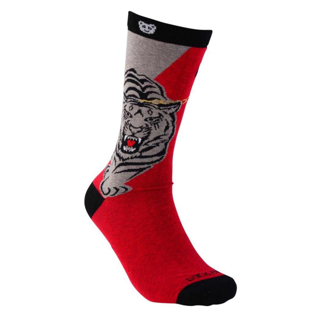 Tiger of a Leash Sock from the Sock Panda (Adult Medium - Women's Shoe Sizes 5-10), Tiger on a Leash