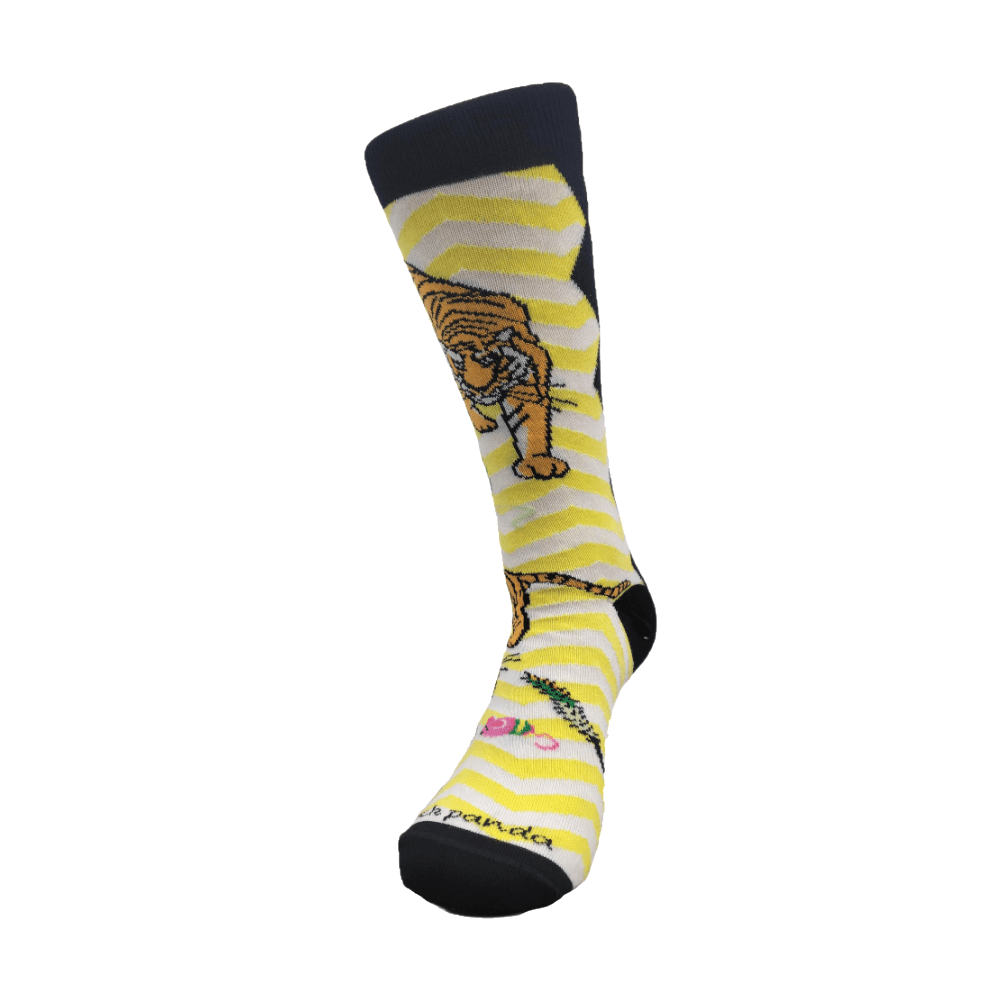 Tiger Playing with Toys Socks from the Sock Panda (Adult Medium - Women's Shoe Sizes 5-10), TigerMd