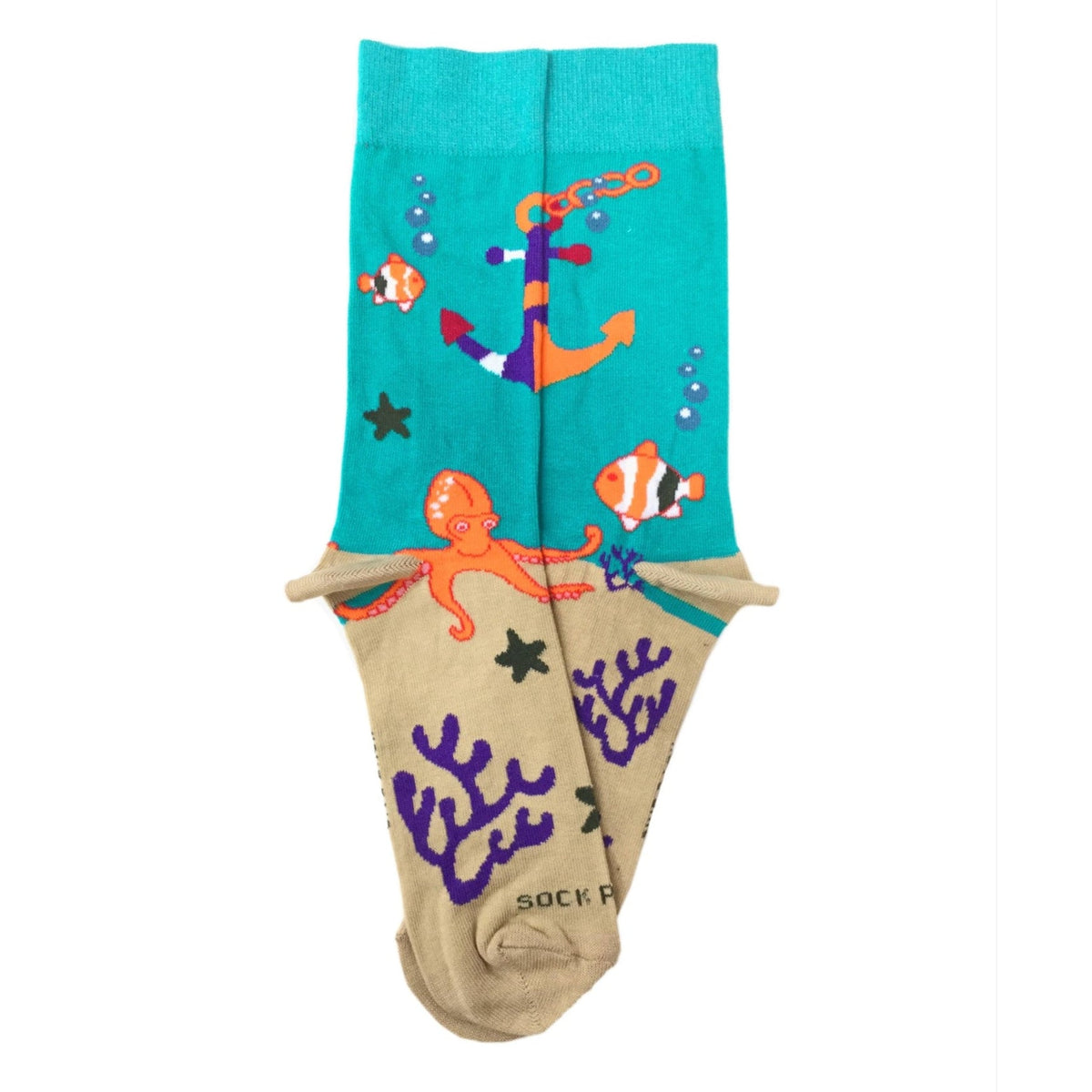 Under the Sea Anchor and Octopus Socks from the Sock Panda, Lg-Anchor-Oct