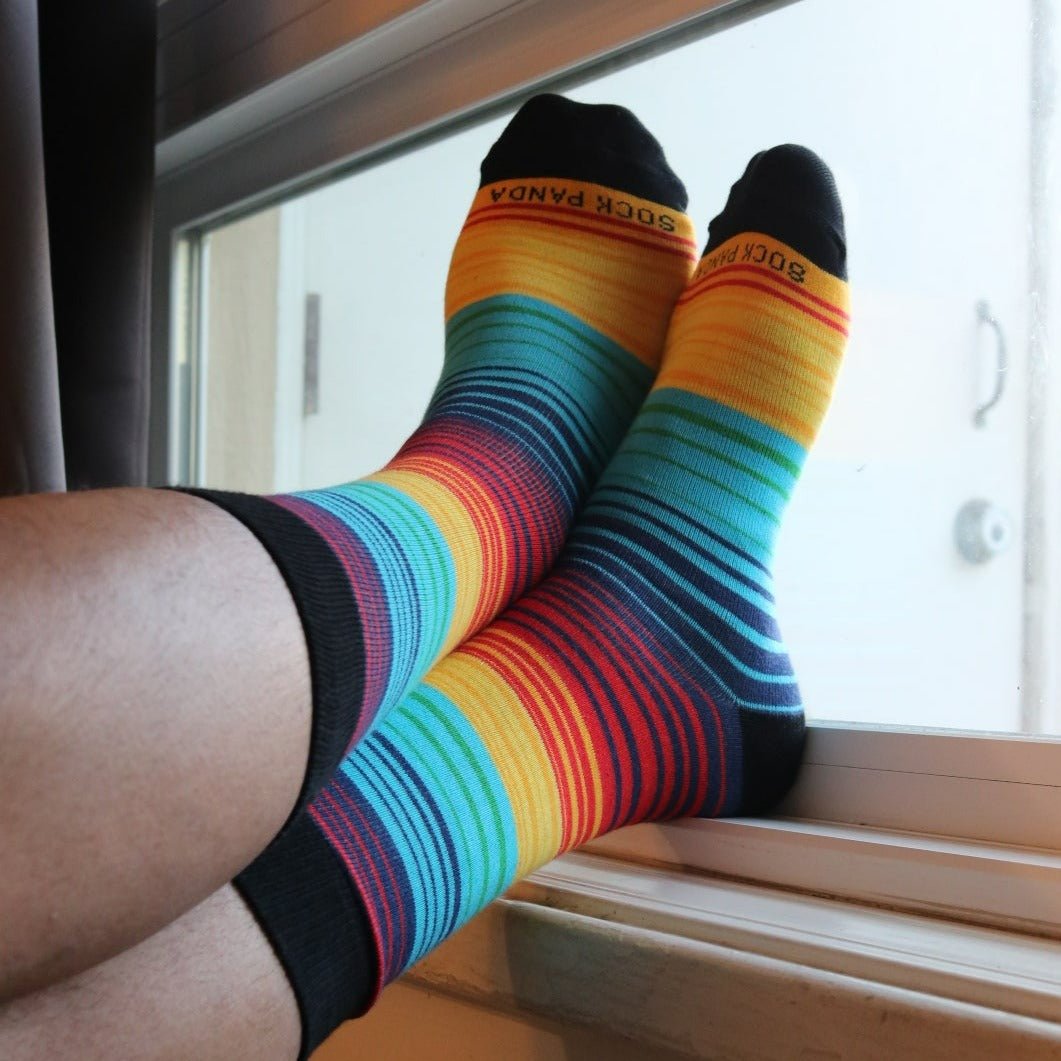 Vibrant Rainbow Stripes Socks from the Sock Panda, Rainbow Stripe