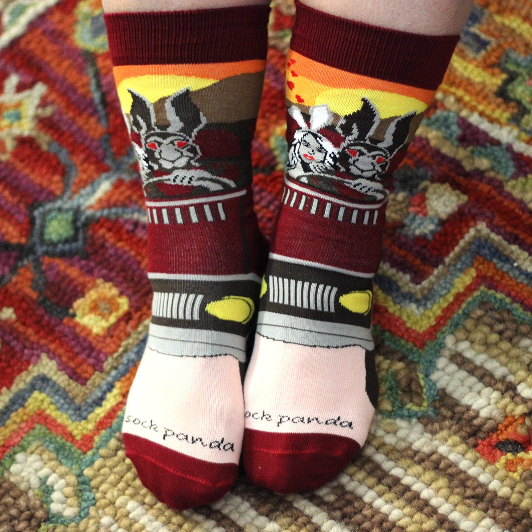 Wild Love Rabbits Socks (Adult Medium - Women's Shoe Sizes 5-10), Love Bunny Ld