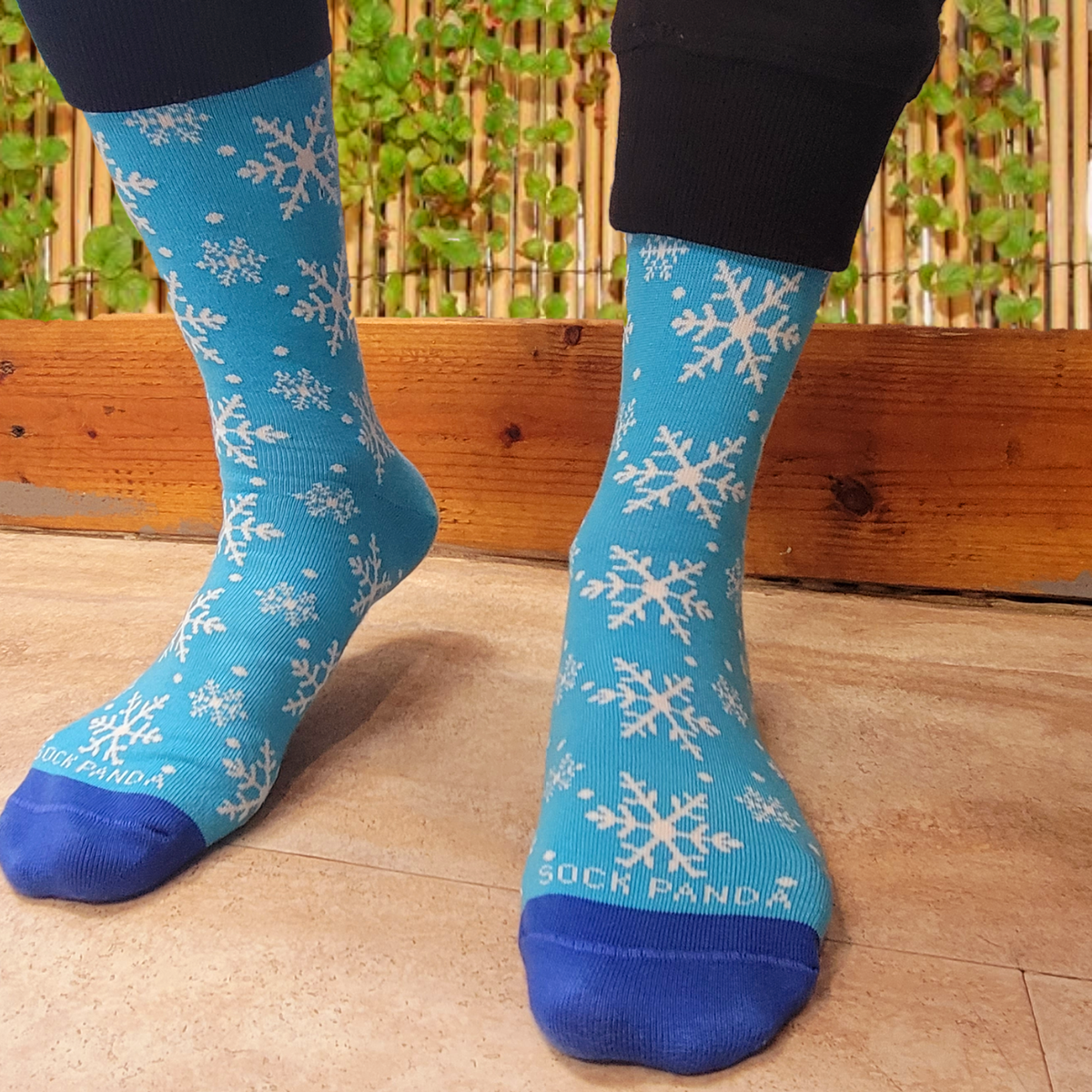 Winter Snowflake Pattern Socks from the Sock Panda (Adult Large - Men's Shoe Sizes 8-12), Blue Snowflake Pattern