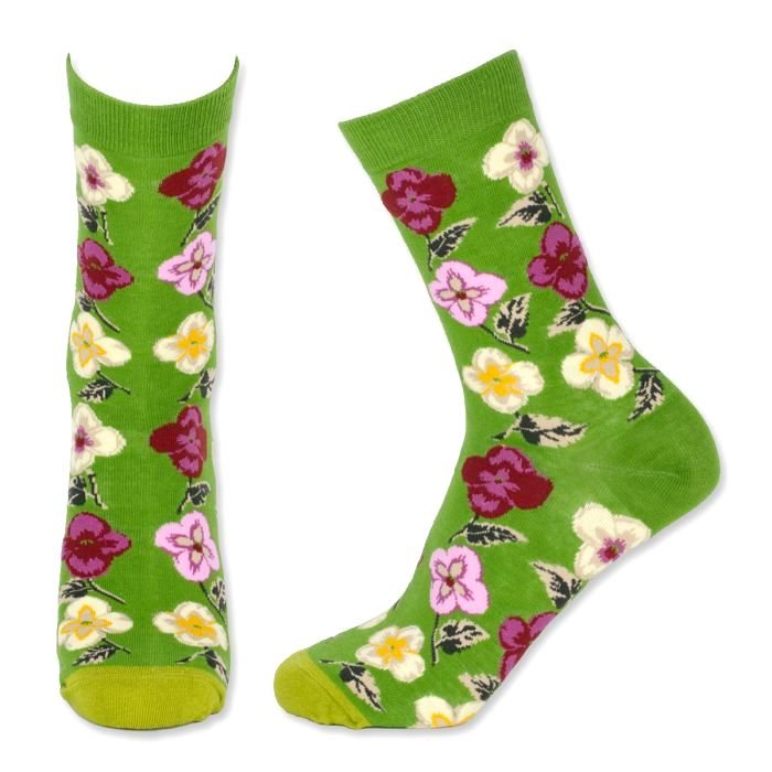 Wonderful Pansy Flower Socks from the Sock Panda (Adult Medium)
