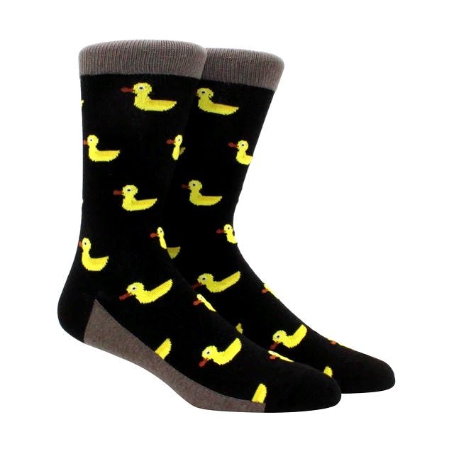 Yellow Duck Pattern Socks from the Sock Panda (Adult Large - Men's Shoe Sizes 8-12), BlDuckLg
