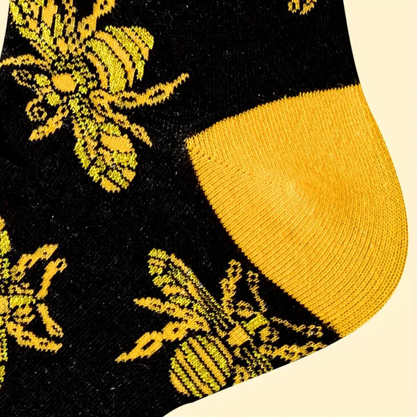 Shiny Bee Patterned Socks (Adult Large).