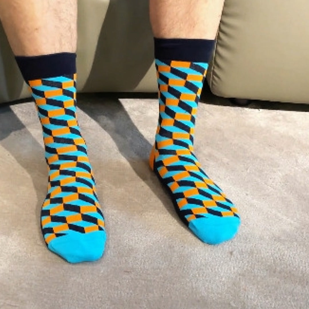 Three Dimensional (3D) Patterned Socks from the Sock Panda (Adult Large - Men's Shoe Sizes 8-12)