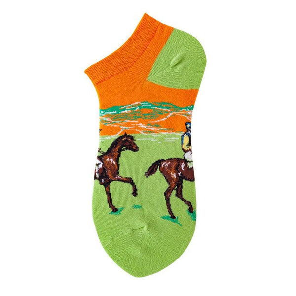 Race Horse Degas Famous Art Ankle Socks