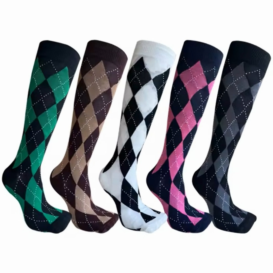 Black and White Argyle Socks from the Sock Panda (Knee High)