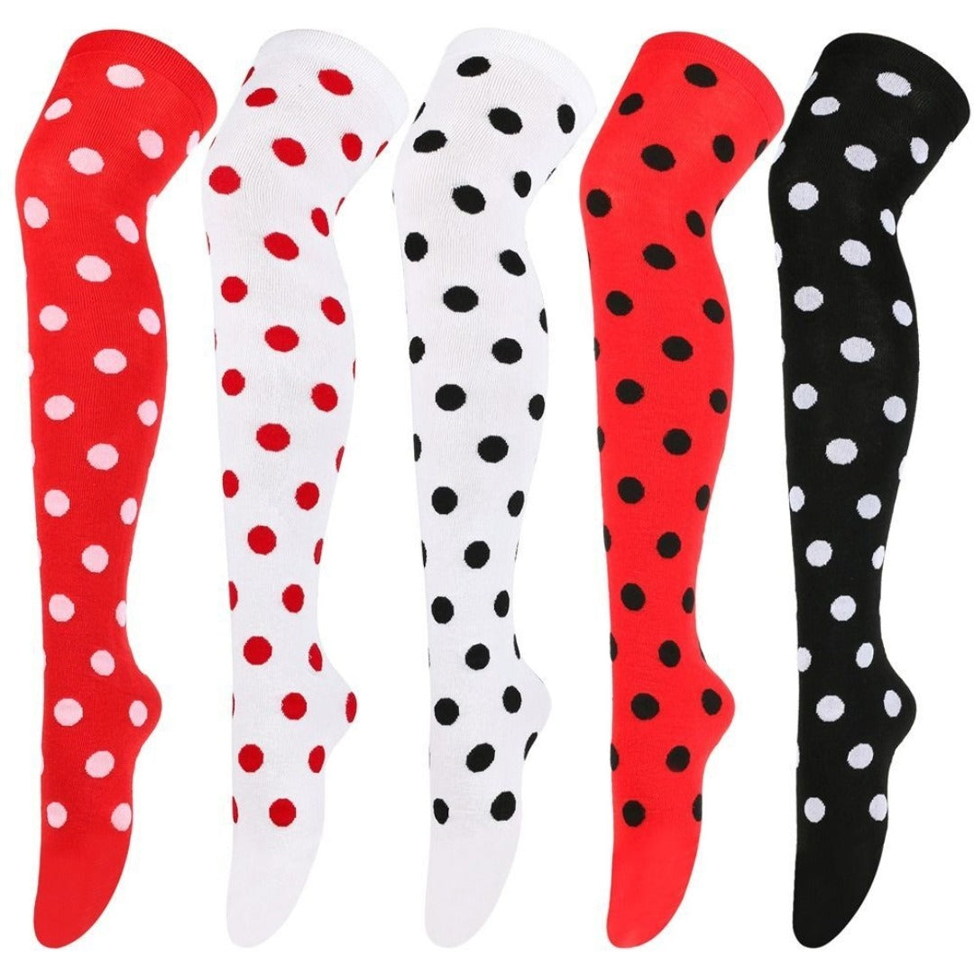 Colorful Polka Dot Pattern Socks from the Sock Panda (Thigh High)