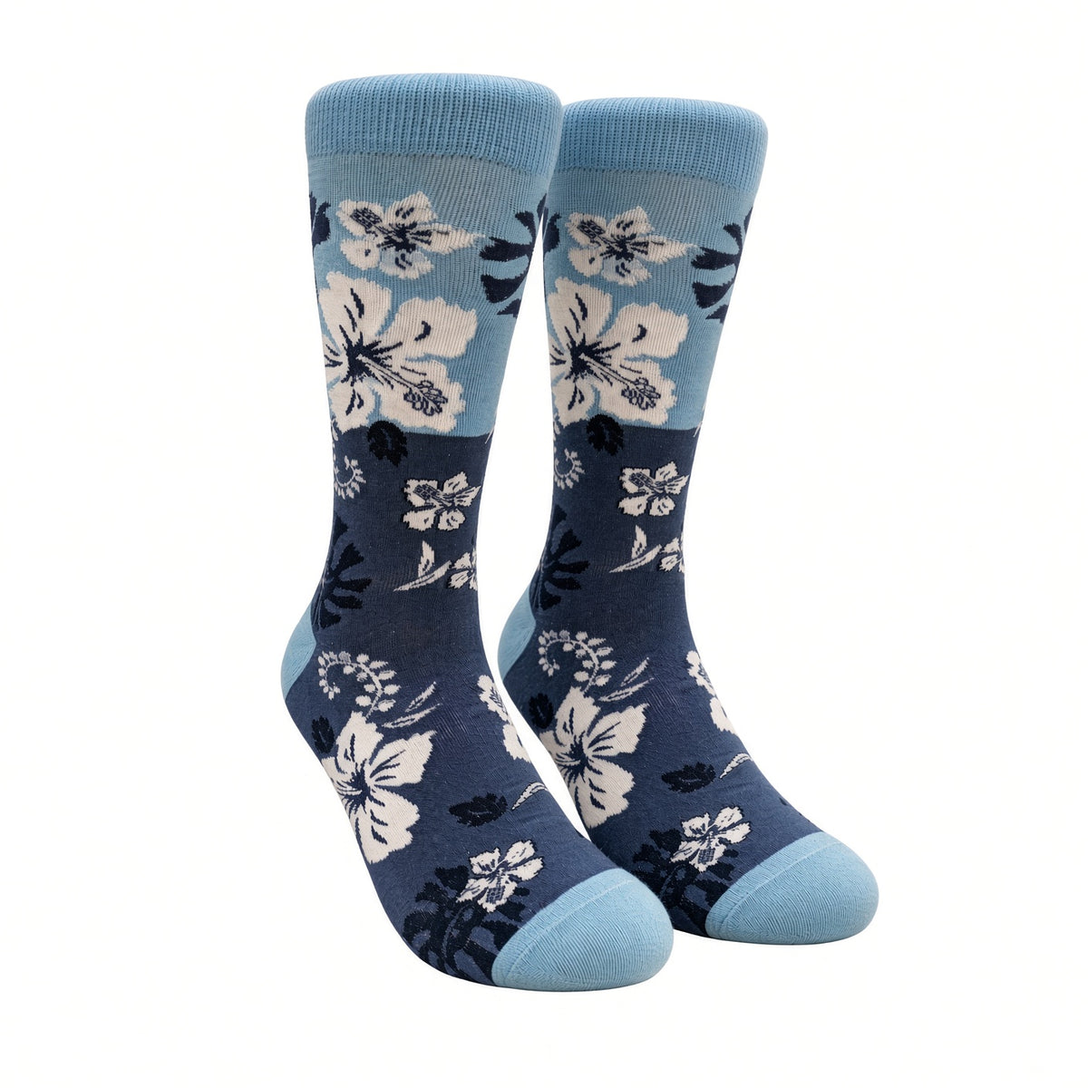 Aloha Hawaiian Floral Hibiscus Pattern Socks (Adult Large)