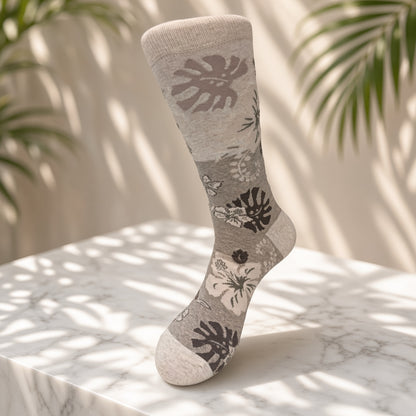 Aloha Hawaiian Floral Hibiscus Pattern Socks (Adult Large)