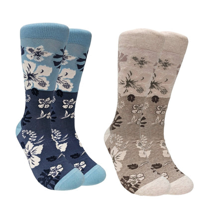 Aloha Hawaiian Floral Hibiscus Pattern Socks (Adult Large)