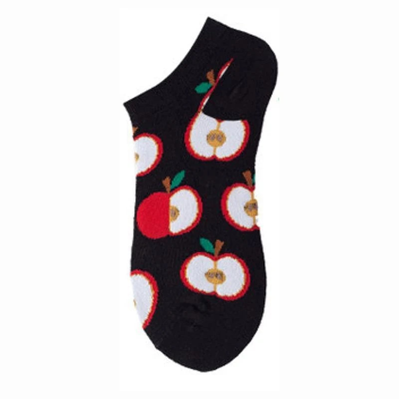 Apple Pattern Ankle Socks (Adult Medium - Women's Shoe Sizes 5-10)