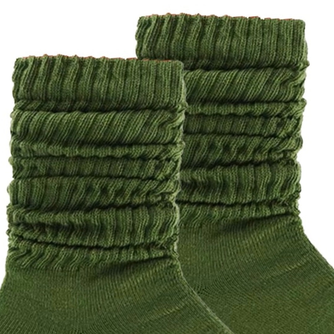 Army Green Slouch Socks (Adult Medium - Women's Shoe Sizes 5-10)