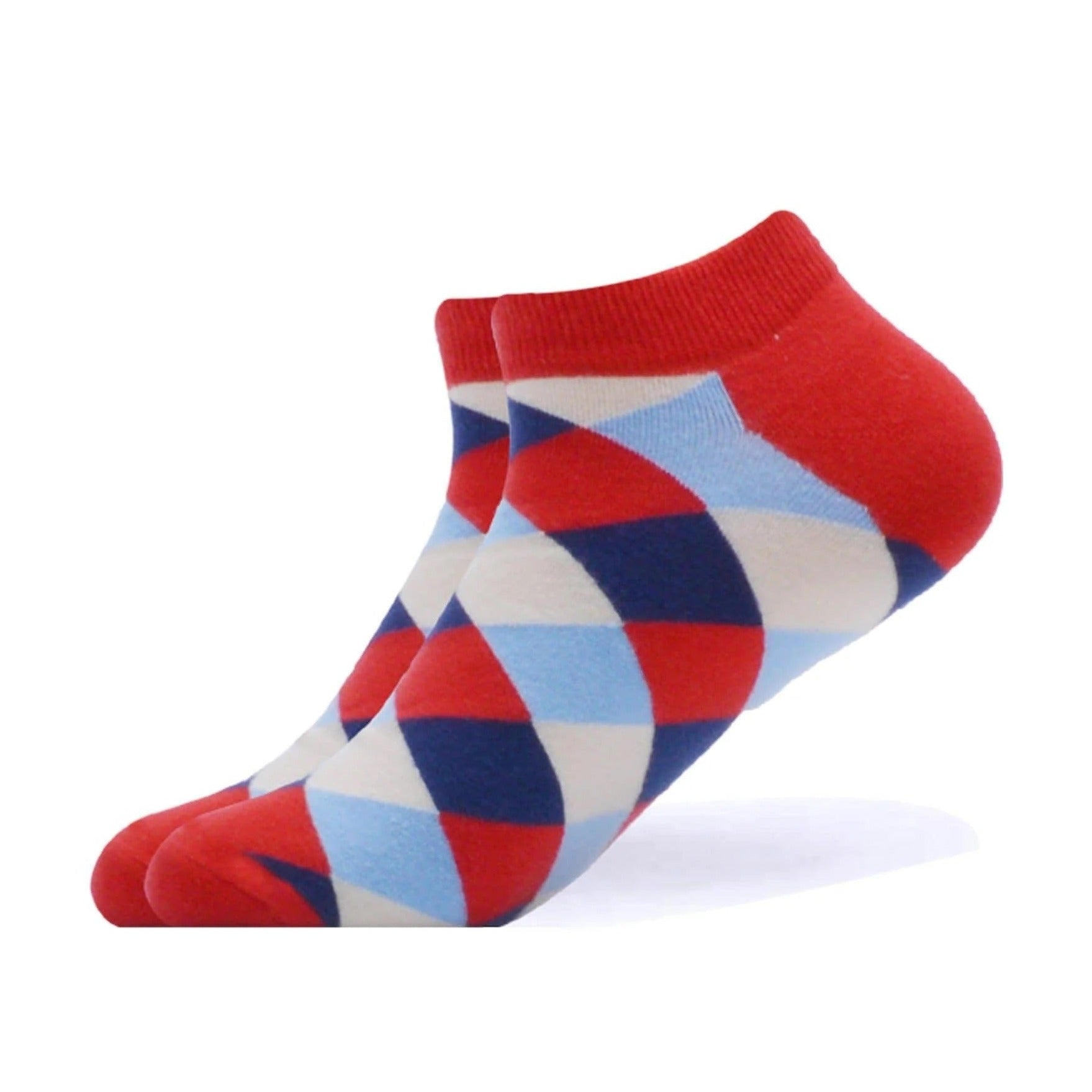 Colorful Argyle Ankle Socks (Adult Large - Men's Shoe Sizes 8-12) from the Sock Panda
