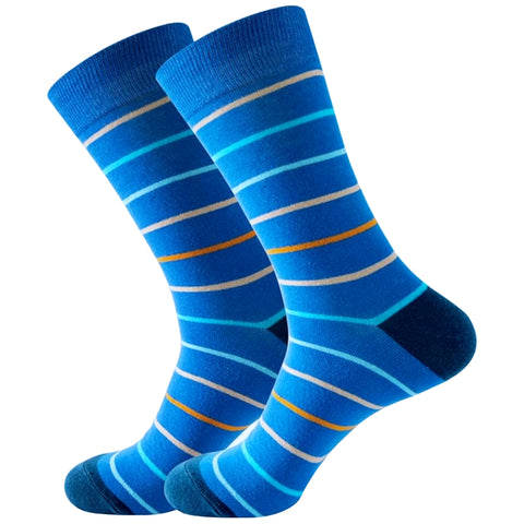 Blue Stripes Socks from the Sock Panda (Adult Large - Men's Shoe Sizes 8-12)