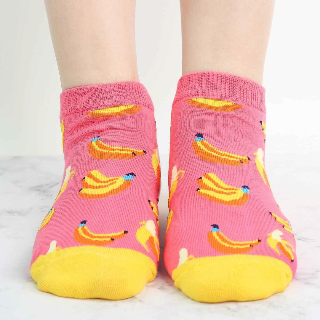 Pink Banana Ankle Socks from the Sock Panda (Adult Medium - Women's Shoe Sizes 5-10)