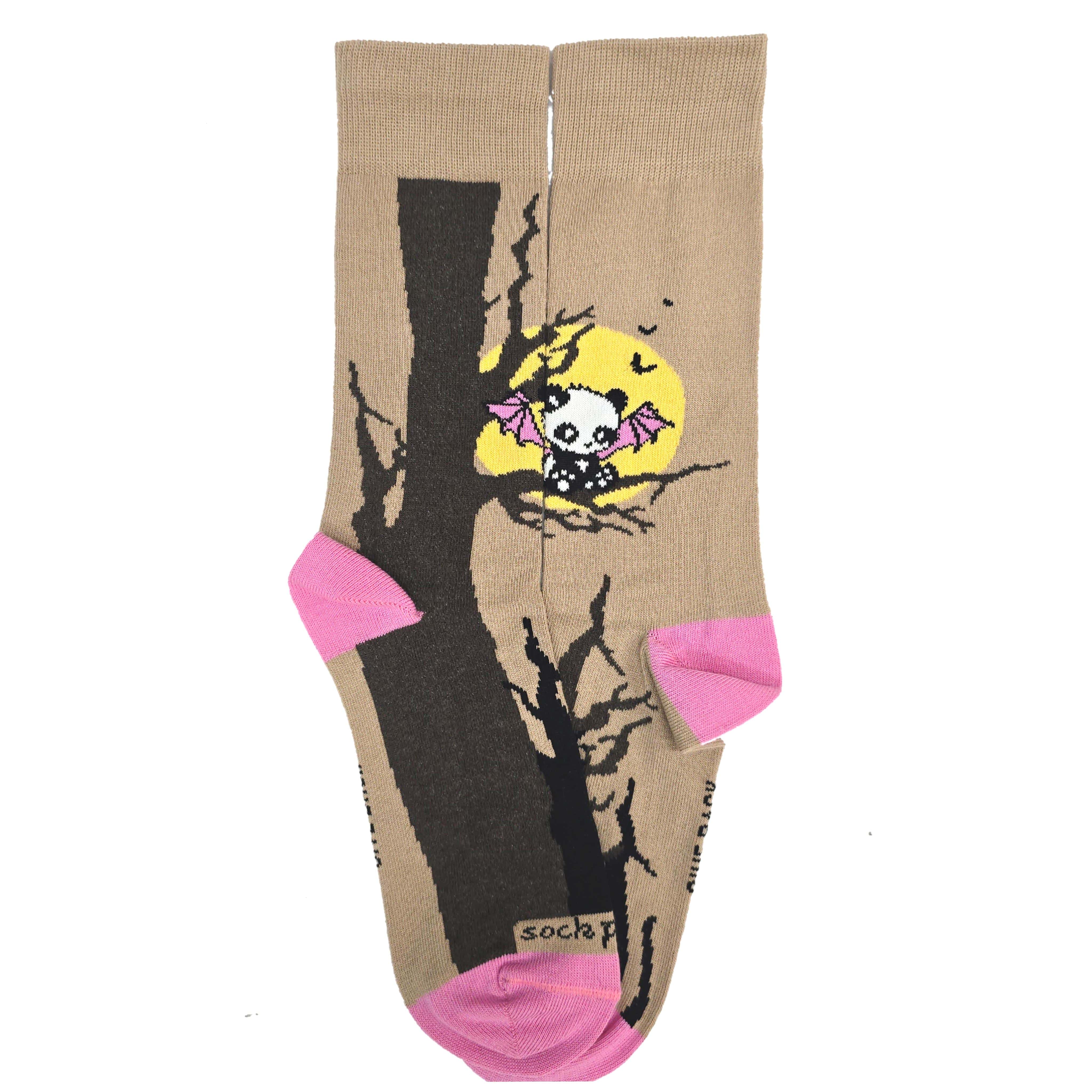 Majestic Bat Panda Sitting in a Tree Socks from the Sock Panda