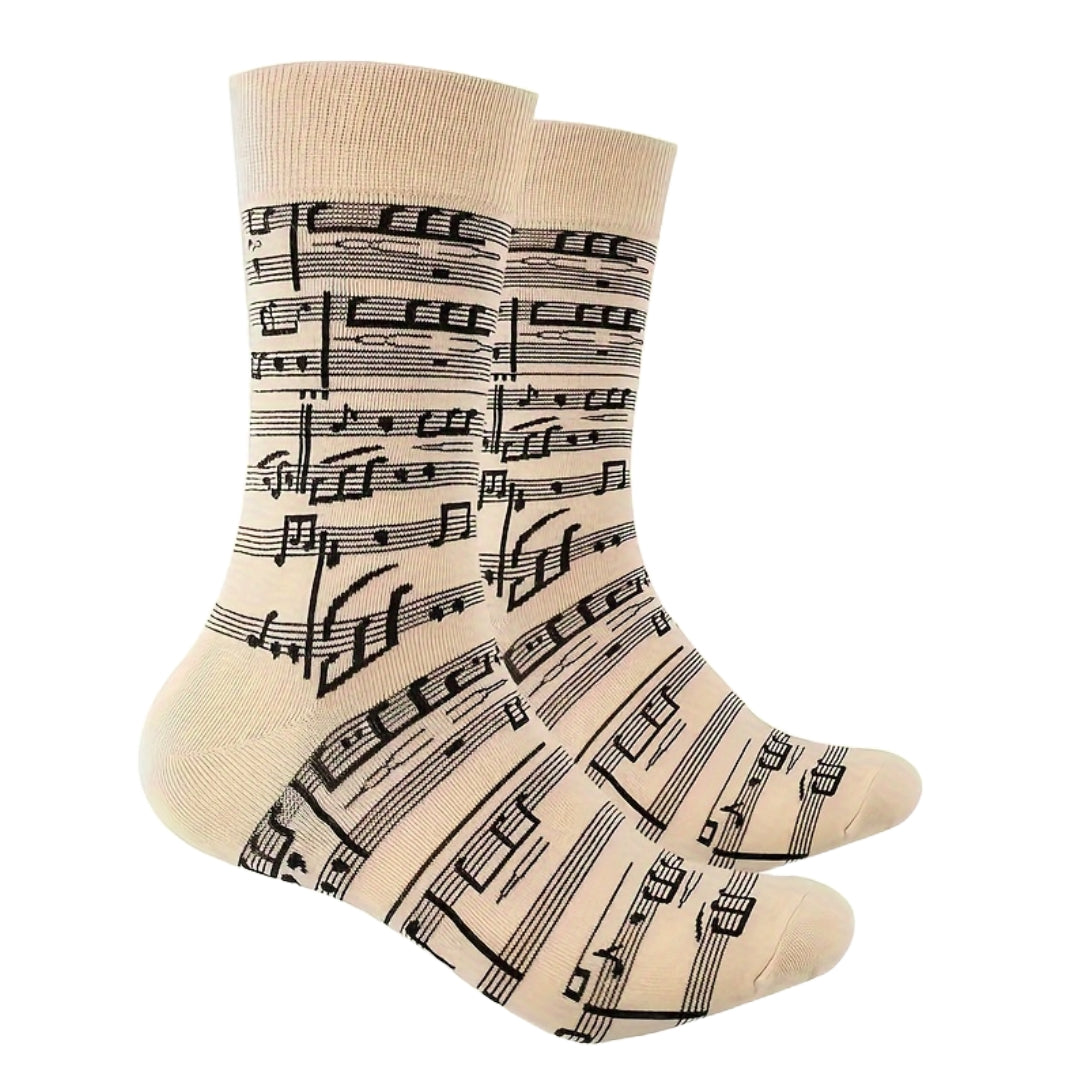 Music Note Pattern Socks from the Sock Panda (Adult Large - Men's Shoe Sizes 8-12)