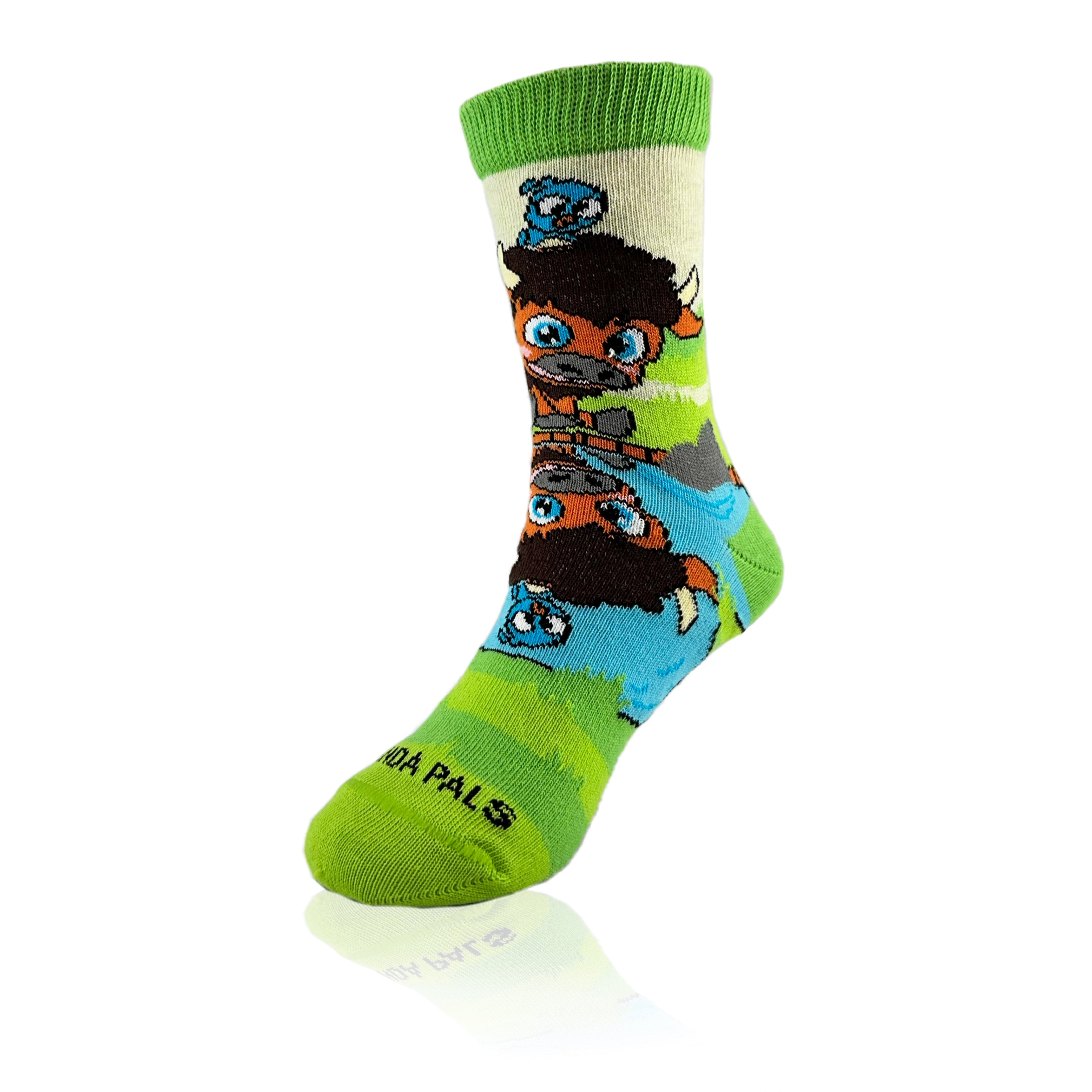 Bison Reflection Socks from the Sock Panda (Ages 3-7)