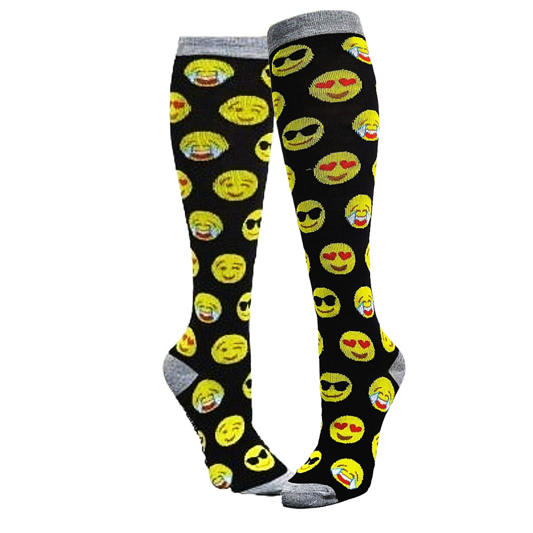 Emoji Face Pattern Socks from the Sock Panda (Knee High)