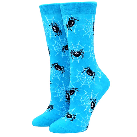 Blue Spider Socks (Adult Medium - Women's Shoe Sizes 5-10)
