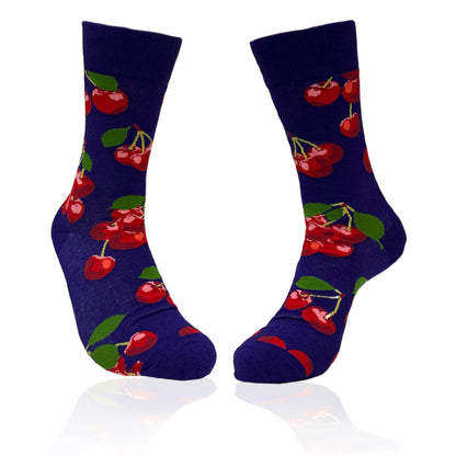 Cherry Pattern Patterned Sock from the Sock Panda (Adult Medium)
