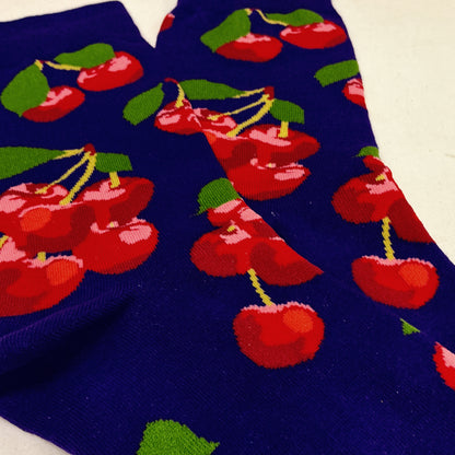 Cherry Pattern Patterned Sock from the Sock Panda (Adult Medium)
