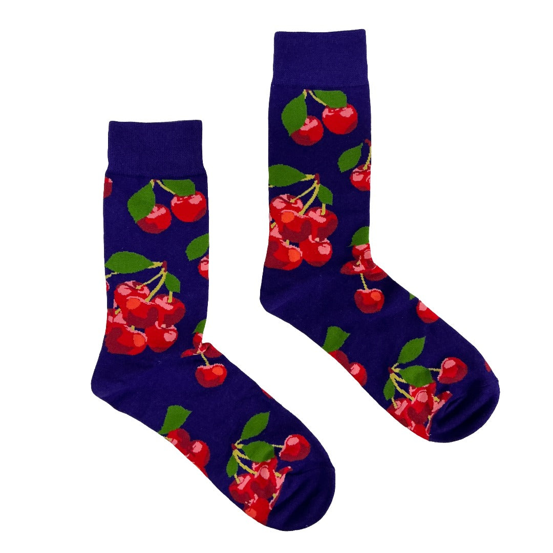 Cherry Pattern Patterned Sock from the Sock Panda (Adult Medium)
