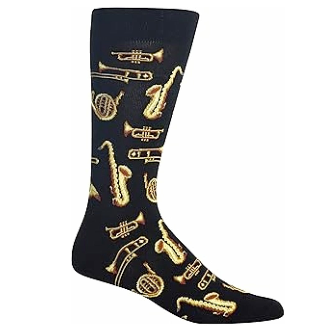 Brass Band Jazzy Socks from the Sock Panda (Adult Large)