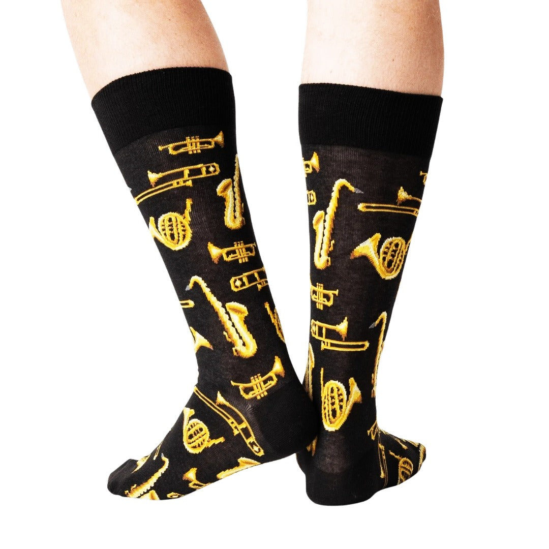 Brass Band Jazzy Socks from the Sock Panda (Adult Large)