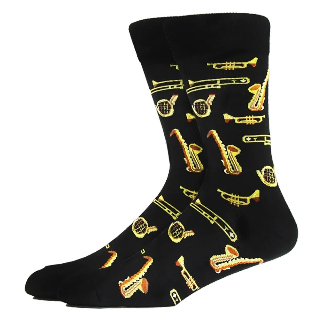 Brass Band Jazzy Socks from the Sock Panda (Adult Large)
