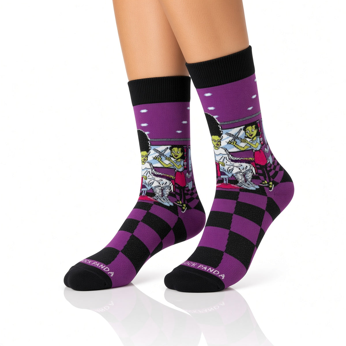 Bride of Frankenstein Haircut Socks (Adult Medium - Women's Shoe Sizes 5-10)