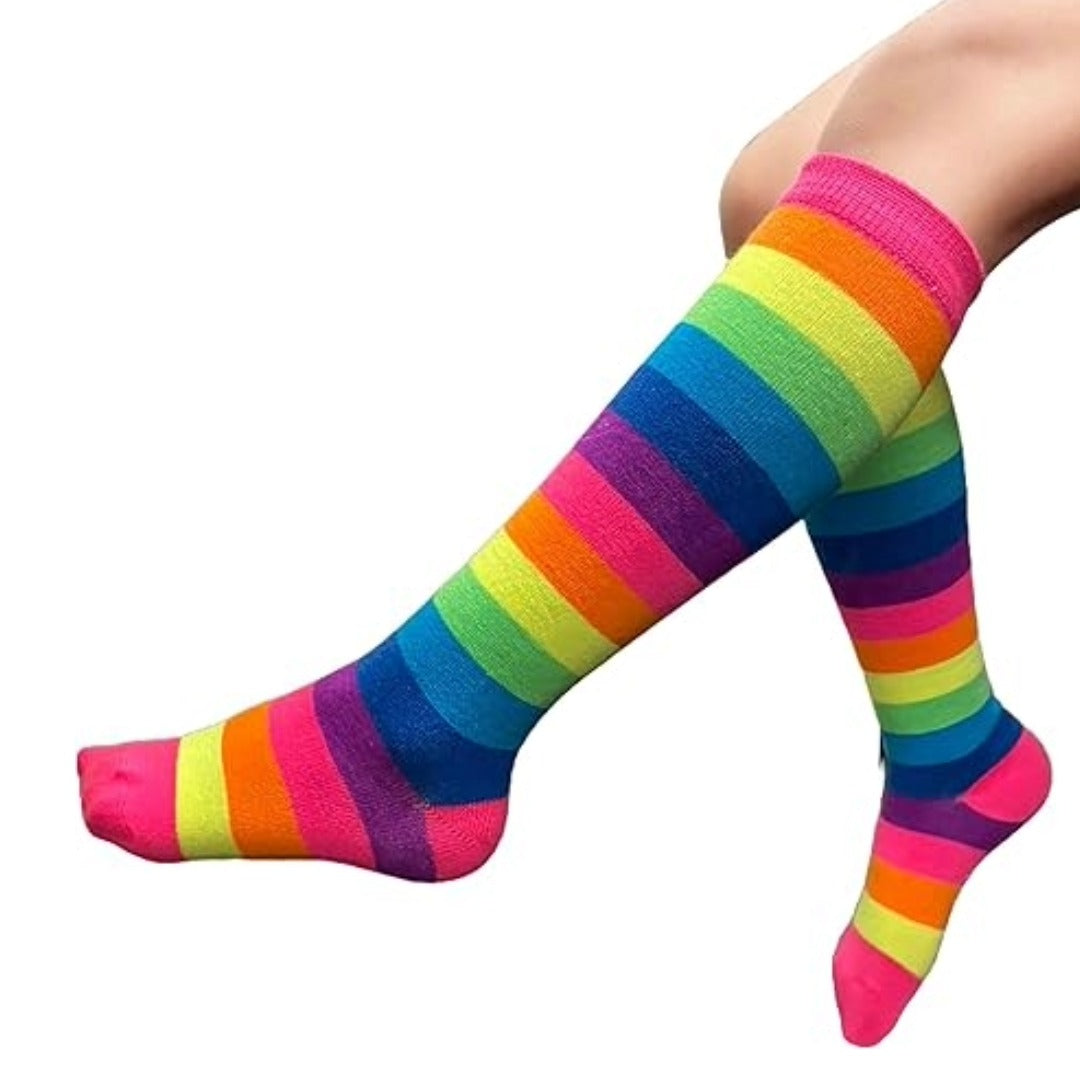 Rainbow Stripe Pattern Socks from the Sock Panda (Knee High)