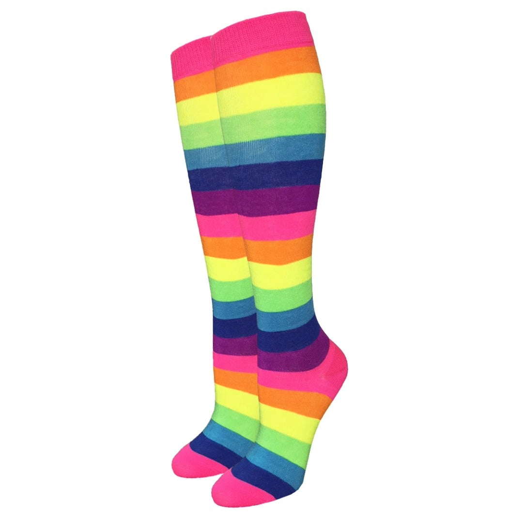 Rainbow Stripe Pattern Socks from the Sock Panda (Knee High)