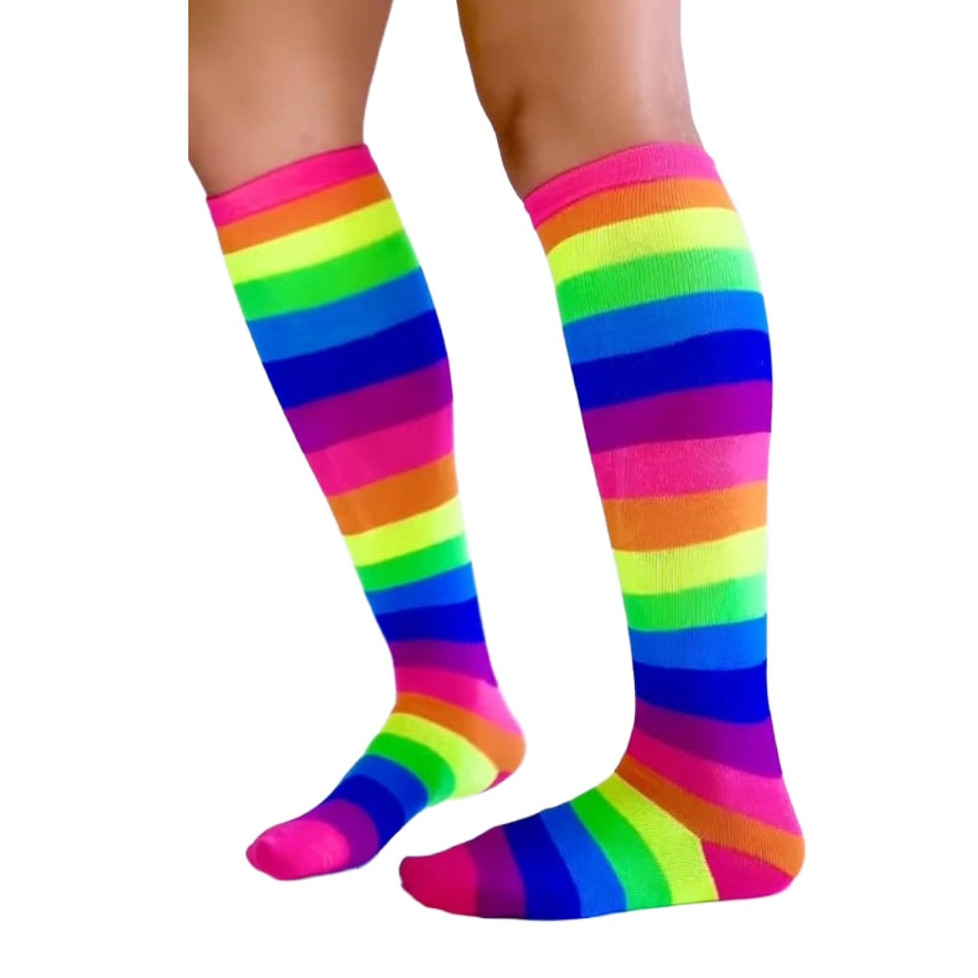 Rainbow Stripe Pattern Socks from the Sock Panda (Knee High)