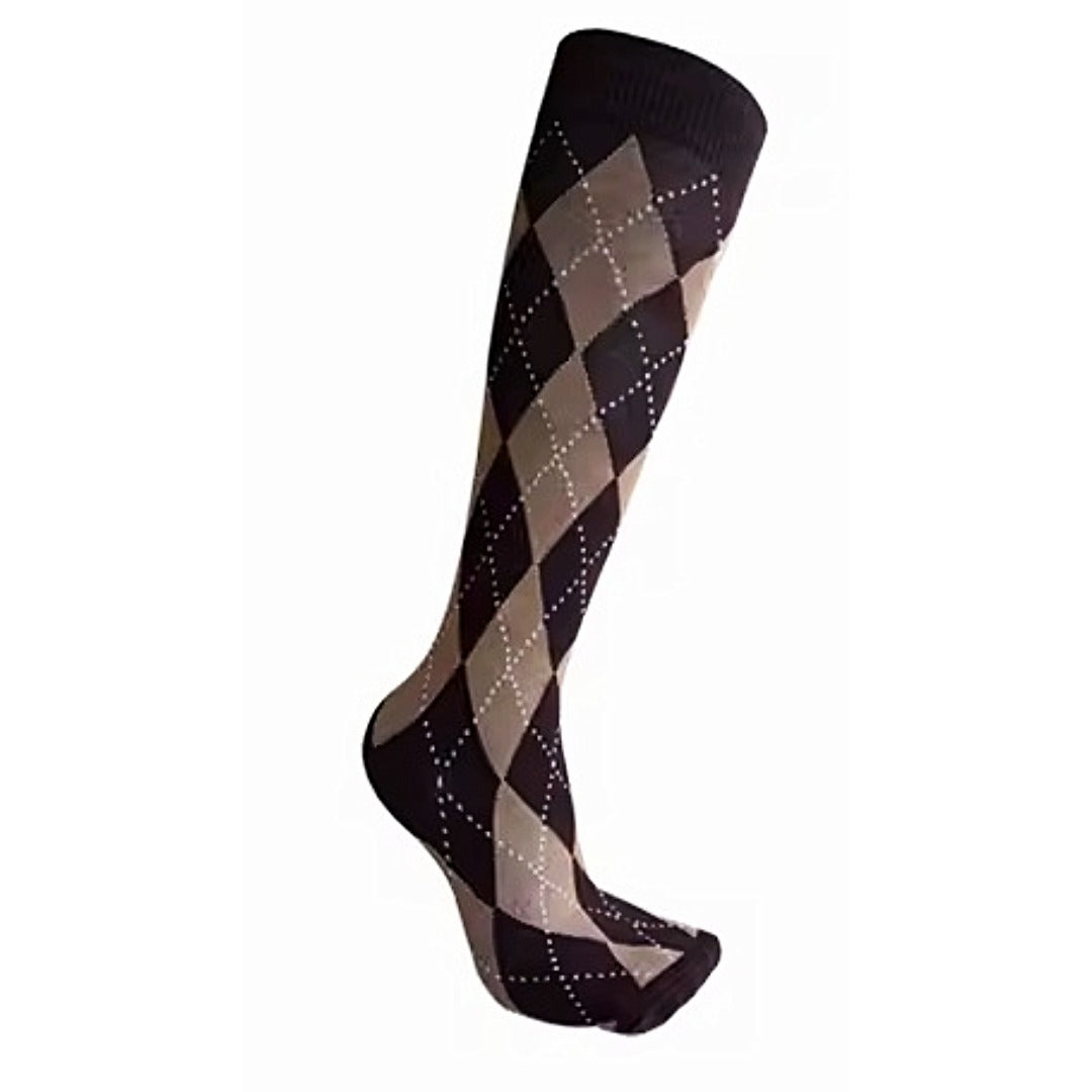 Black and White Argyle Socks from the Sock Panda (Knee High)