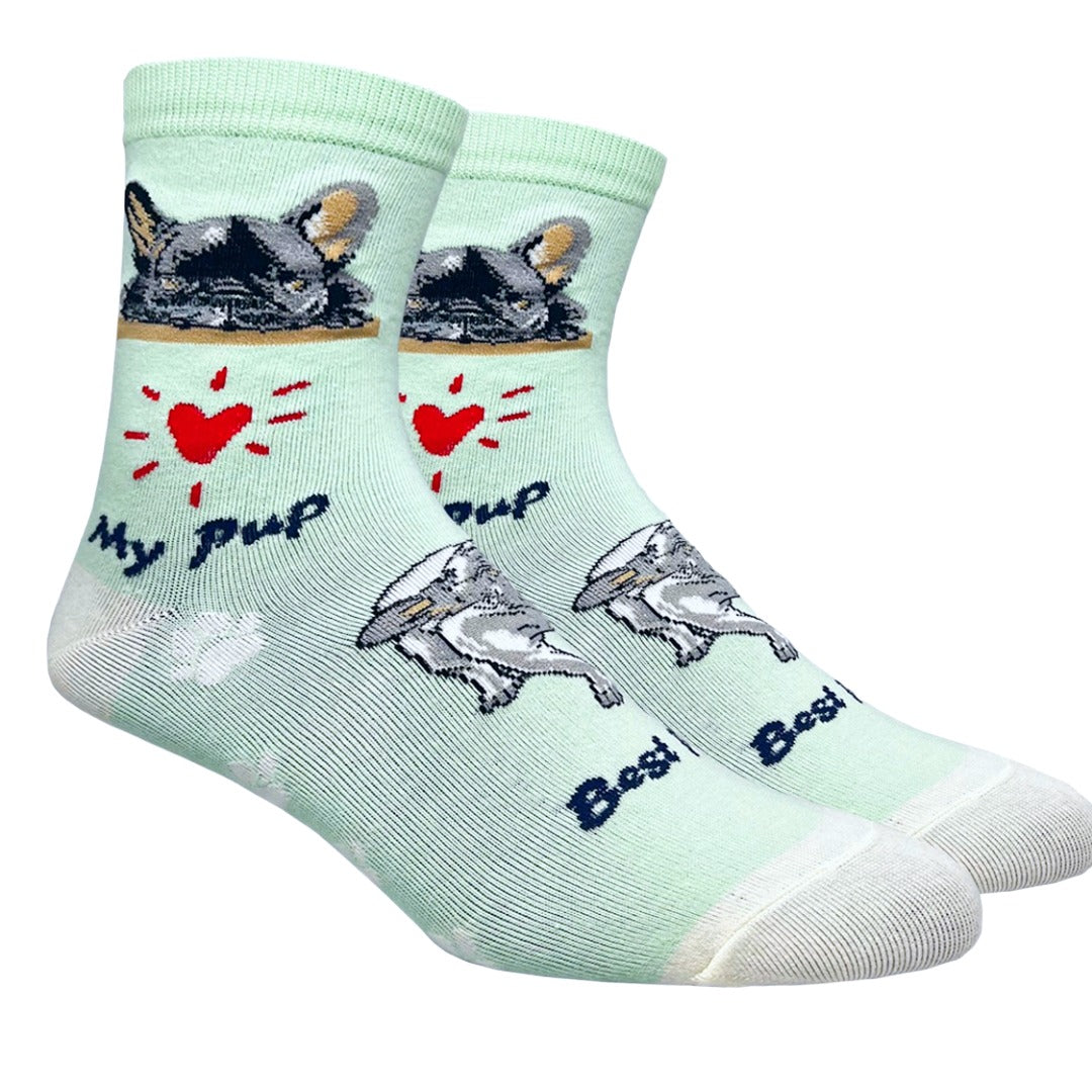 Bulldog Dog Socks (Adult Medium - Women's Shoe Sizes 5-10)
