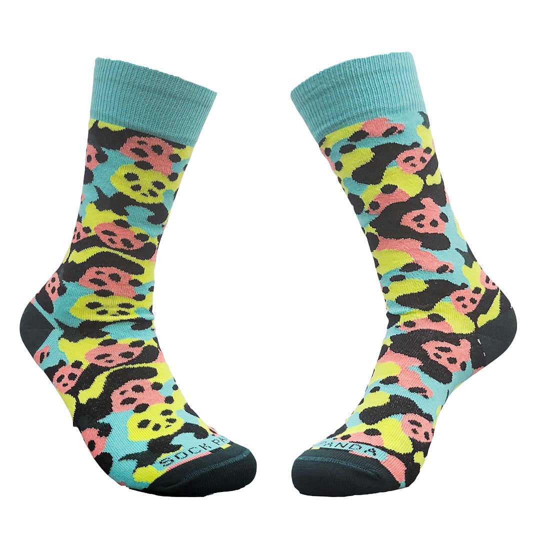 Camouflage Panda Socks from the Sock Panda (Adult Small -  Shoe Sizes 2-5)