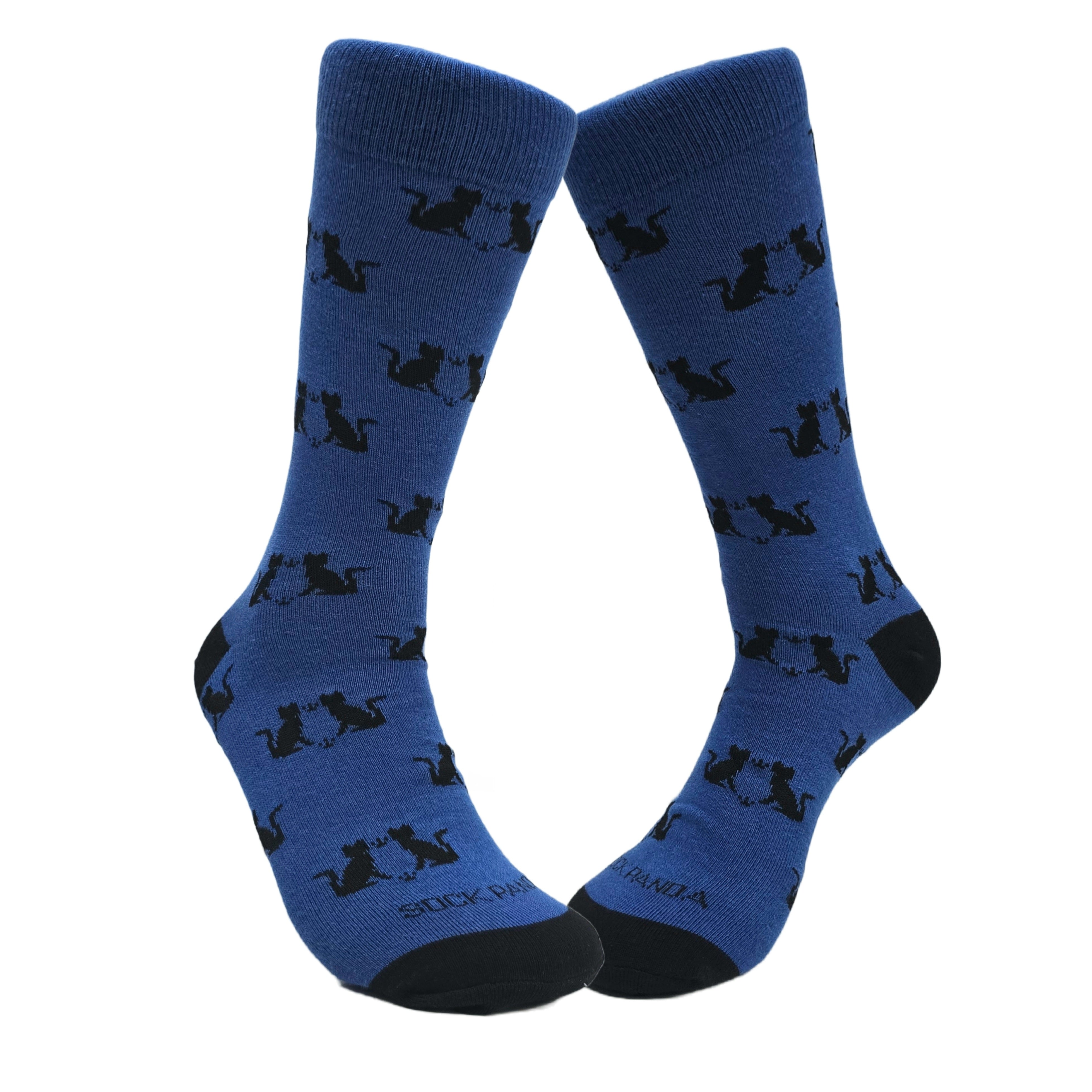 Cat Silhouette Pattern Socks from the Sock Panda (Adult Large - Men's Shoe Sizes 8-12)