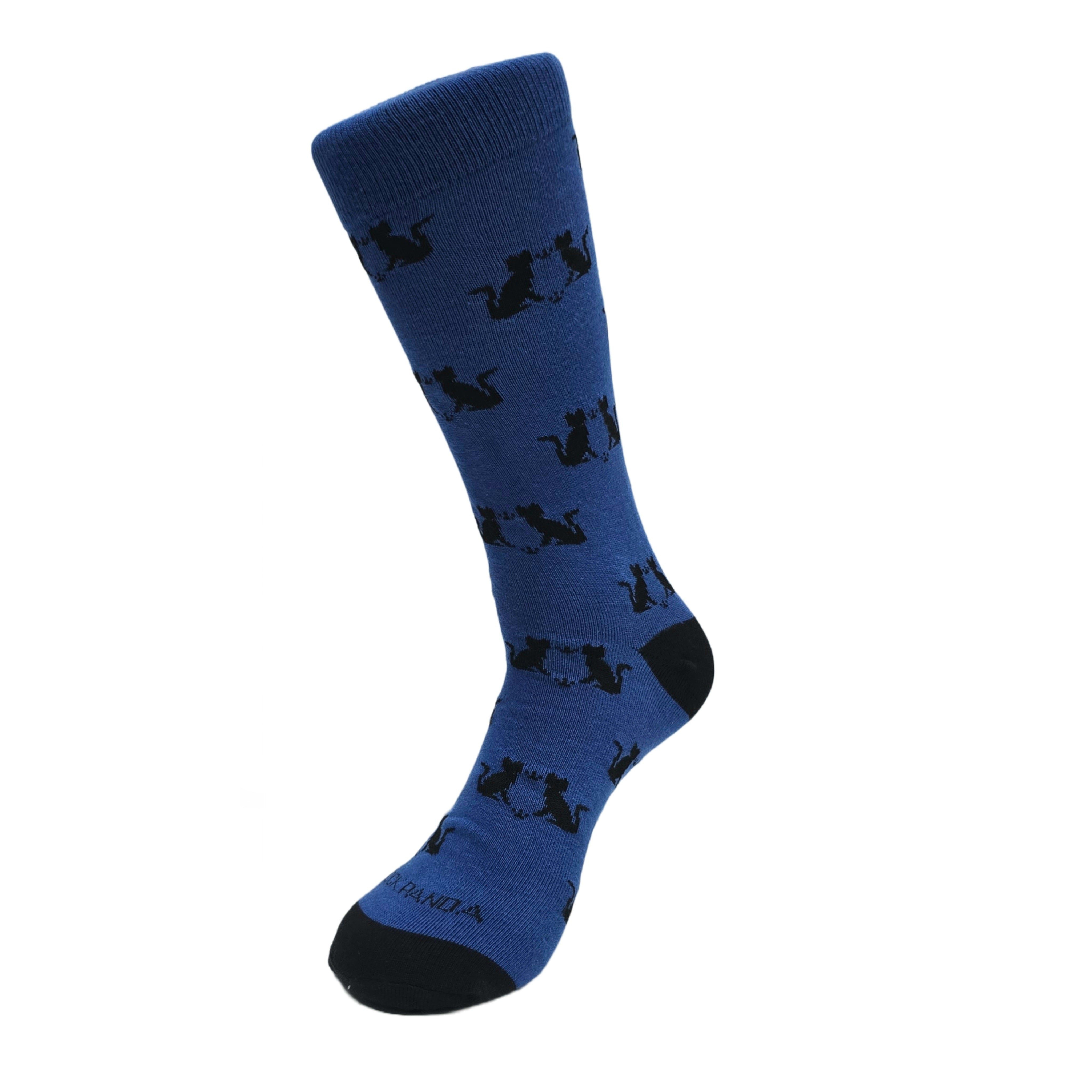 Cat Silhouette Pattern Socks from the Sock Panda (Adult Large - Men's Shoe Sizes 8-12)