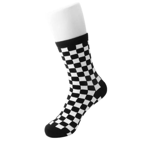 Black and White Checkered Socks from the Sock Panda (Adult Medium - Women's Shoe Sizes 5-10)