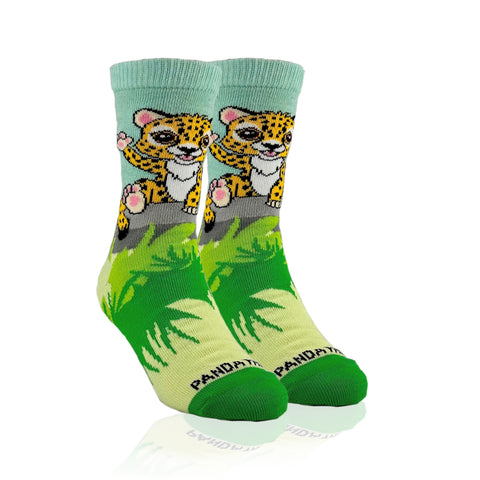 Waving Cheetah Socks from the Sock Panda (Ages 3-7)