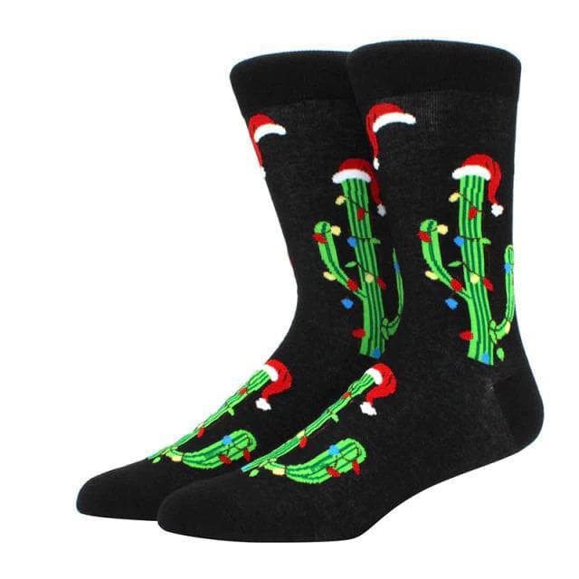 Christmas Cactus Tree Crew Socks